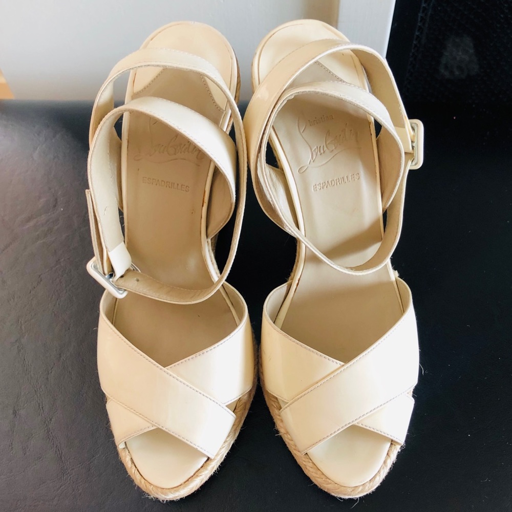 AUTHENTIC CHRISTIAN LOUBOUTIN WEDGED ESPADRILLES